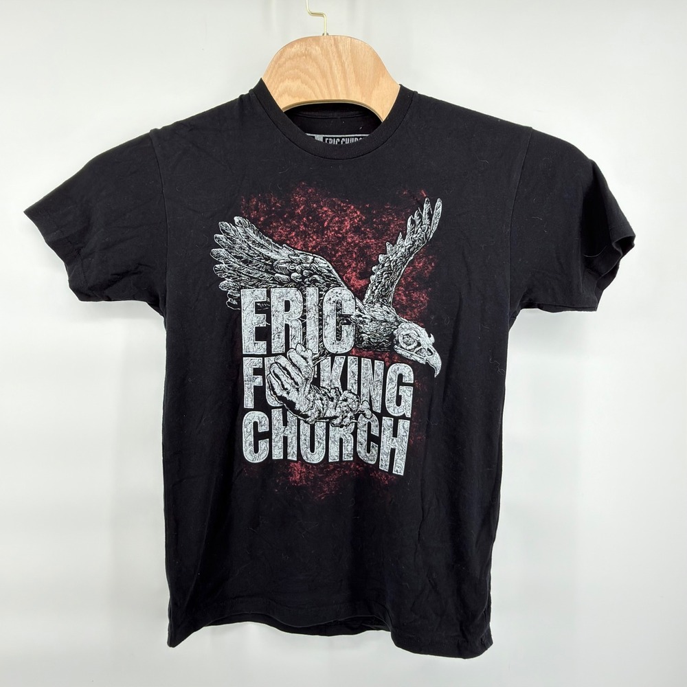 Eric Church Concert T-Shirt Womens S Black Eagle Graphic Country Music Band Tee